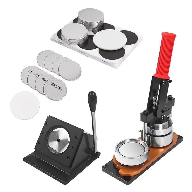 75mm Badge Maker Kit With Metal Cutter And 500 Sets Pin Back Parts DIY Button Press Machine For Crafts School Office Supplies