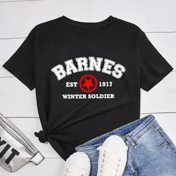Barnes 1917 T Shirts Women Summer Vintage Winter Soldier Bucky Barnes Short Sleeve T-Shirt Women Short Sleeve Tee Shirts