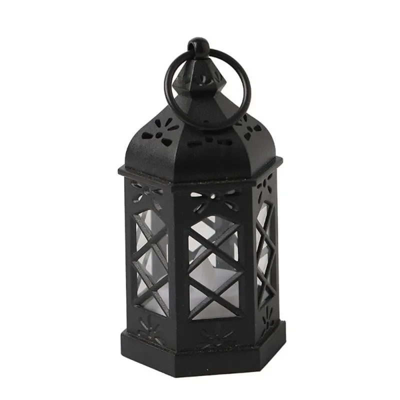 Retro Desktop LED Lamp, Creative Hexagonal Wind Lamp, Portable Candle & Horse Lamp, Atmosphere Decoration Gift