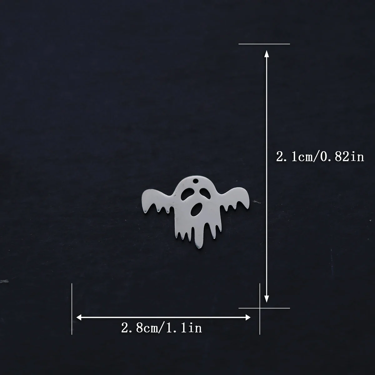 3pcs Stainless Steel Halloween Ghost Charms Gothic Spooky Pendant for DIY Jewelry Making Necklace Earrings Craft Wholesale