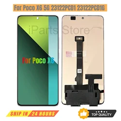 iParts Replacement AMOLED LCD Display Touch Screen Assembly For Xiaomi Poco X6 5G 23122PCD1 23122PCD1G Black Repair Parts