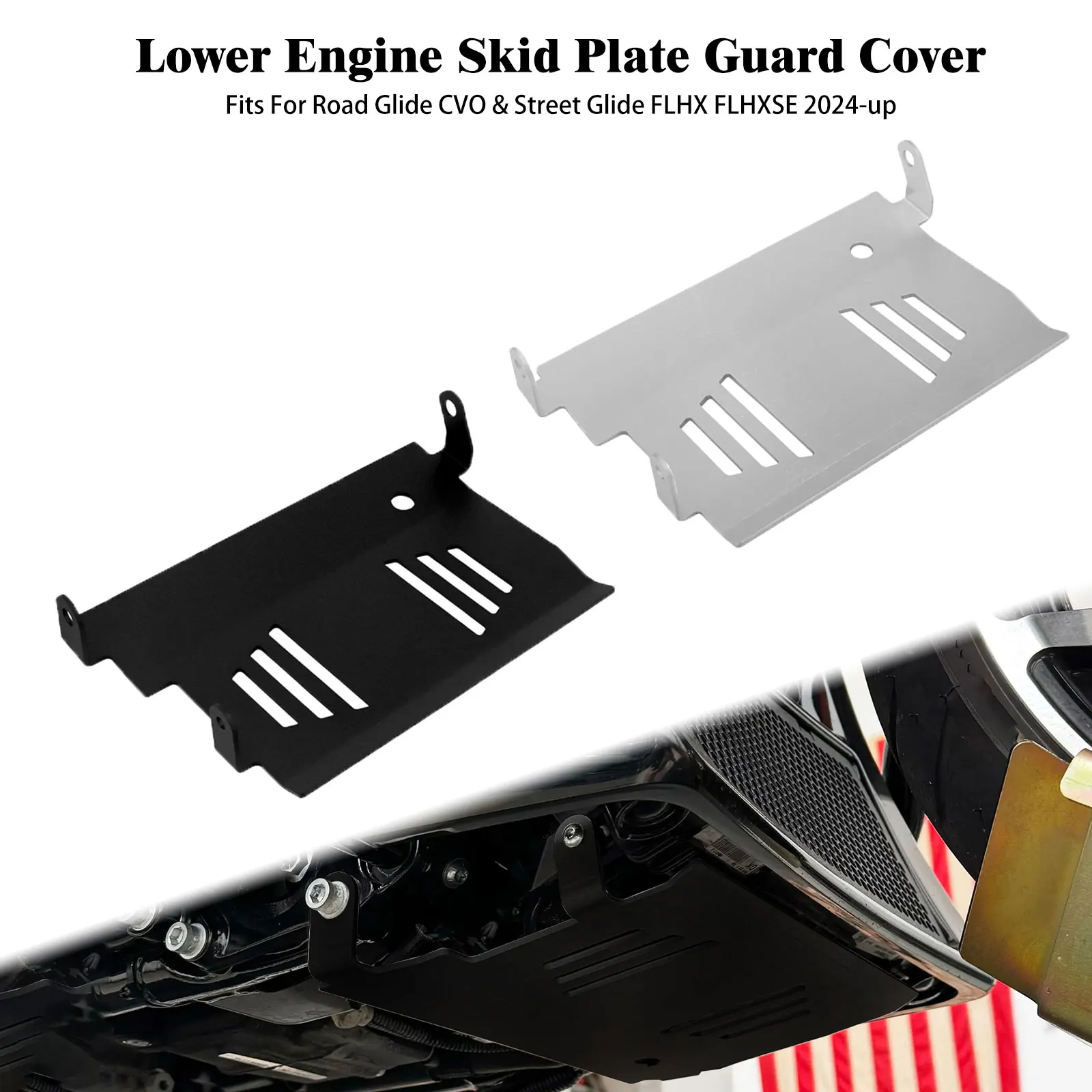 

Motorcycle Skid Plate Protection Lower Engine Chassis Protector For Harley Touring CVO Road Glide Street Glide FLHX 2024-later