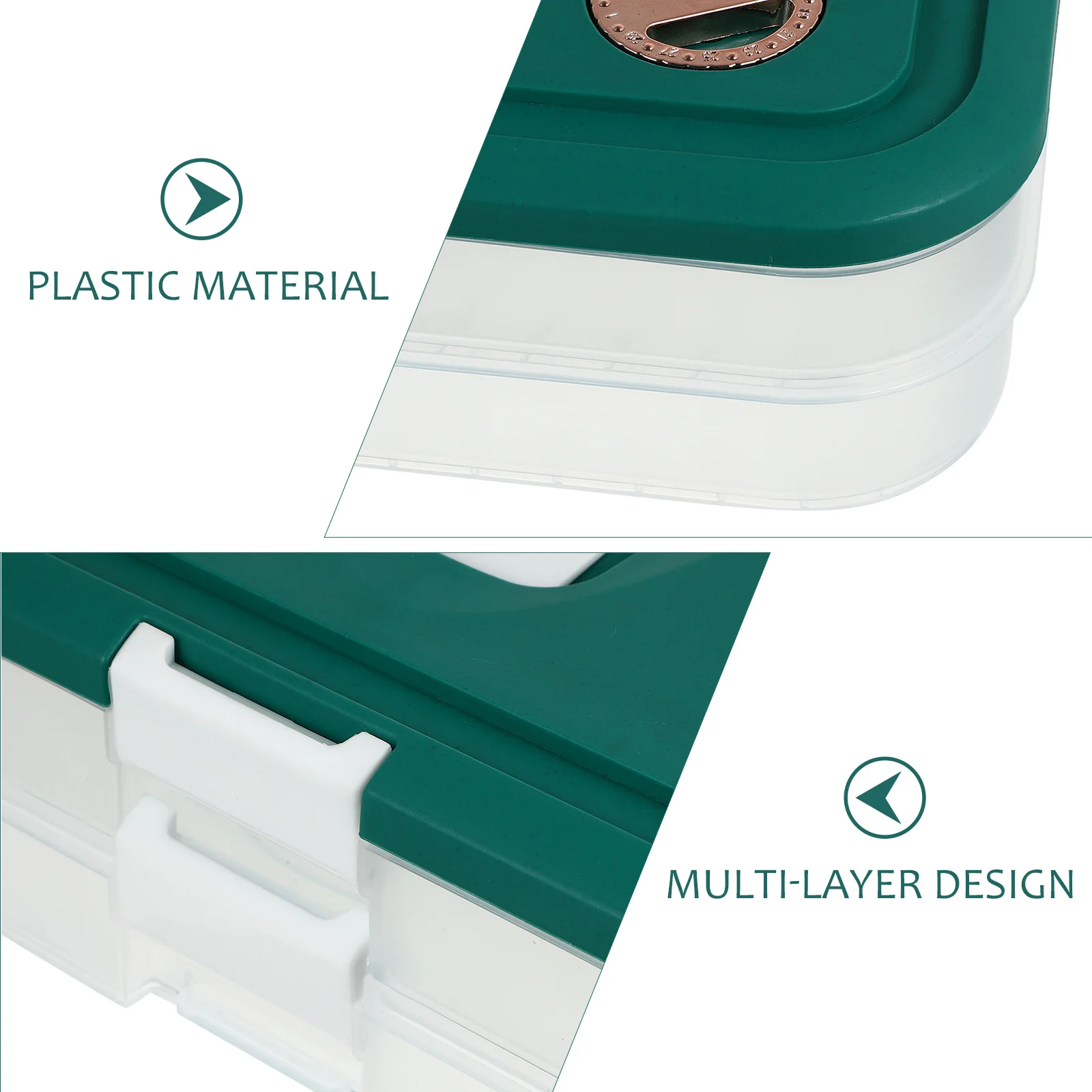 

Refrigerator Dumpling Wonton Freezer Box 2-Layer Stackable Lid Design Space Saving Fridge Dumpling Organizer Box