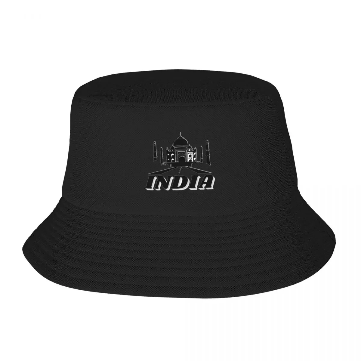 Taj Mahal Indian architecture | Symbol of love | 7 wonders | black color Bucket Hat fashionable Custom Cap Wear Men Women's