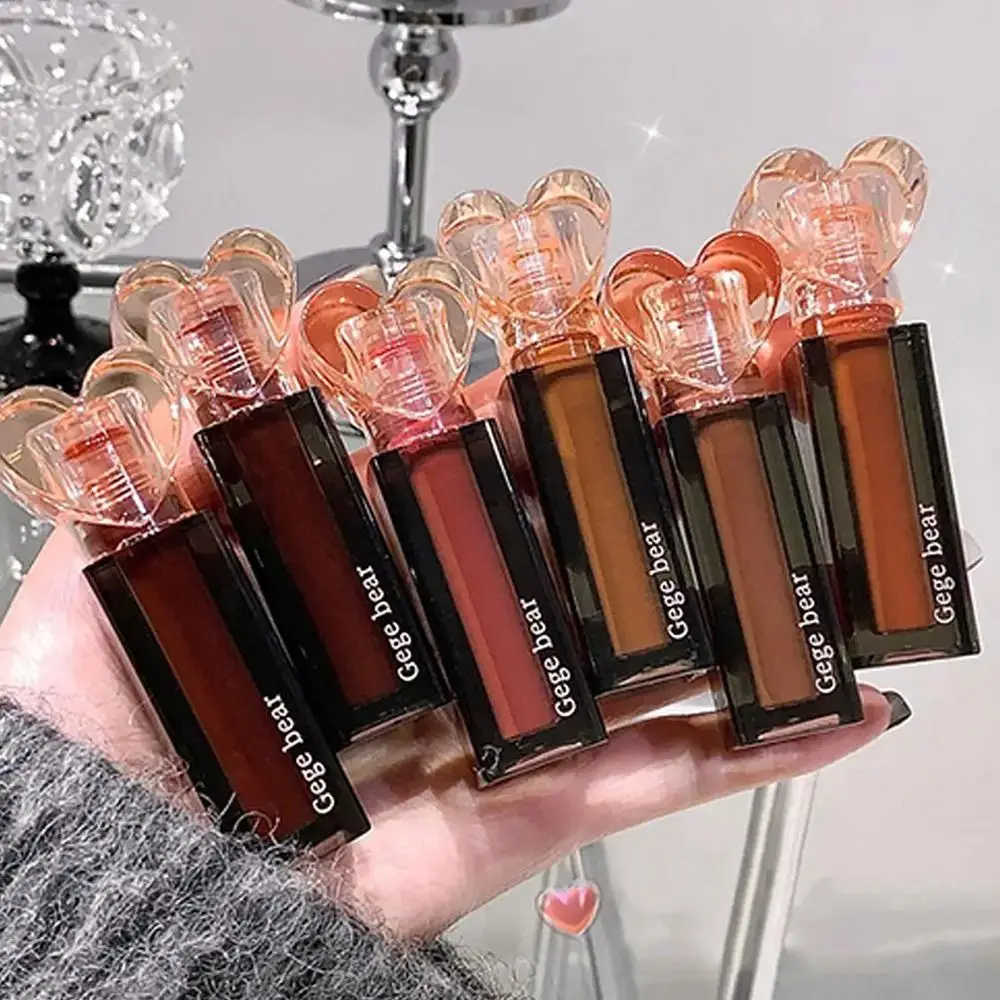 1 Stuks Hartvormige Hydraterende Lip Glazuur Langdurige Doorschijnende Water Lipgloss Heldere Kleur Niet-plakkerige Formule