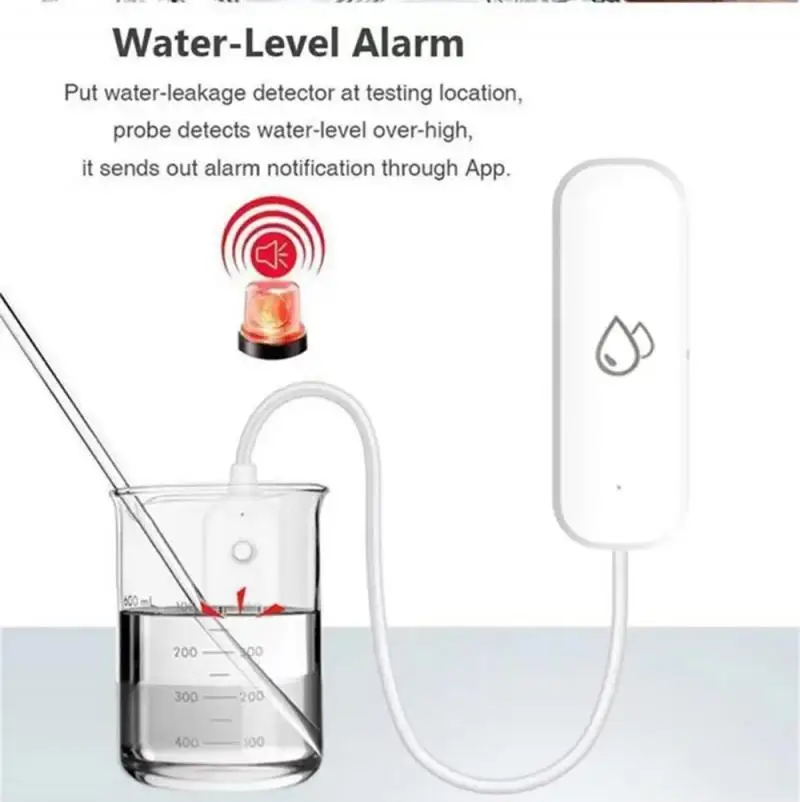 Sensor de nivel de agua inteligente Tuya, Detector de fugas de agua, alarma de nivel de agua, Control por aplicación Smart Life, protección de