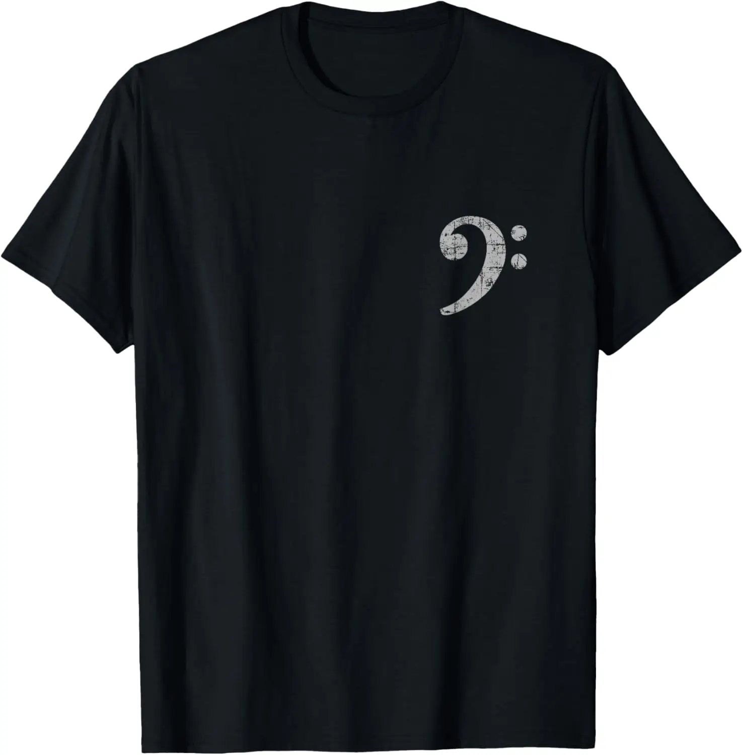 Asian size.Bass Clef (Vintage Gray Left) Player T-Shirt Music Lovers Custom Printed Shirts Unisex Summer Soft Tops Streetwear