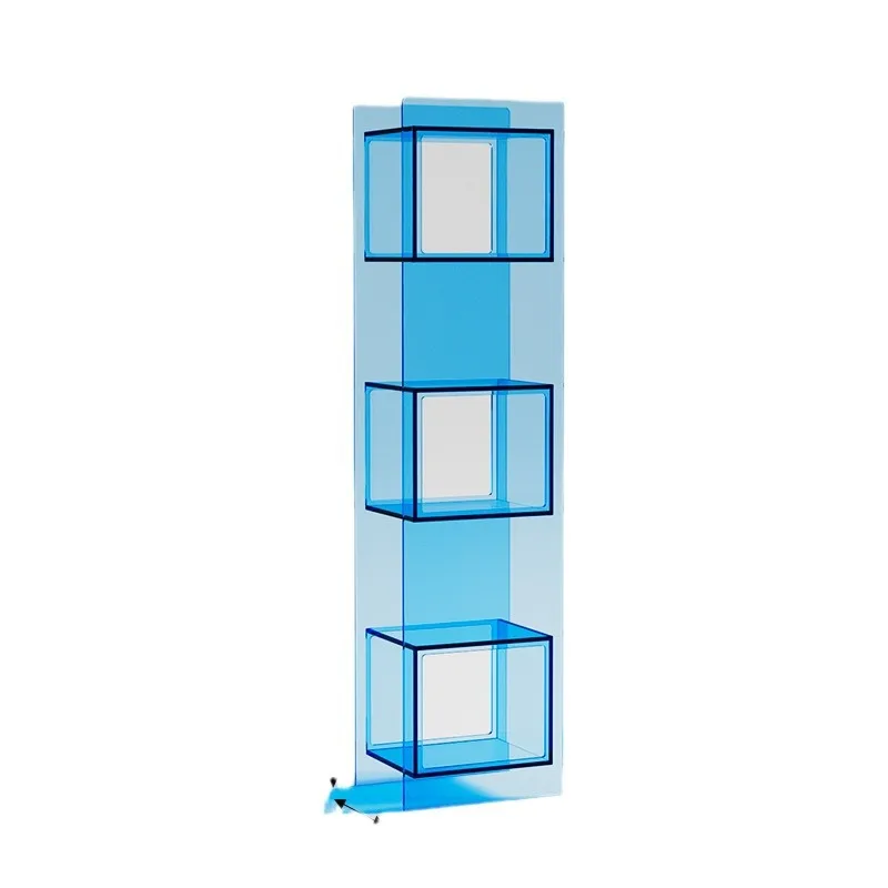 Acrylic Floor-to-ceiling Bookshelf Living Room Storage Locker Lego Figure Display Stand Multi-layer Magazine