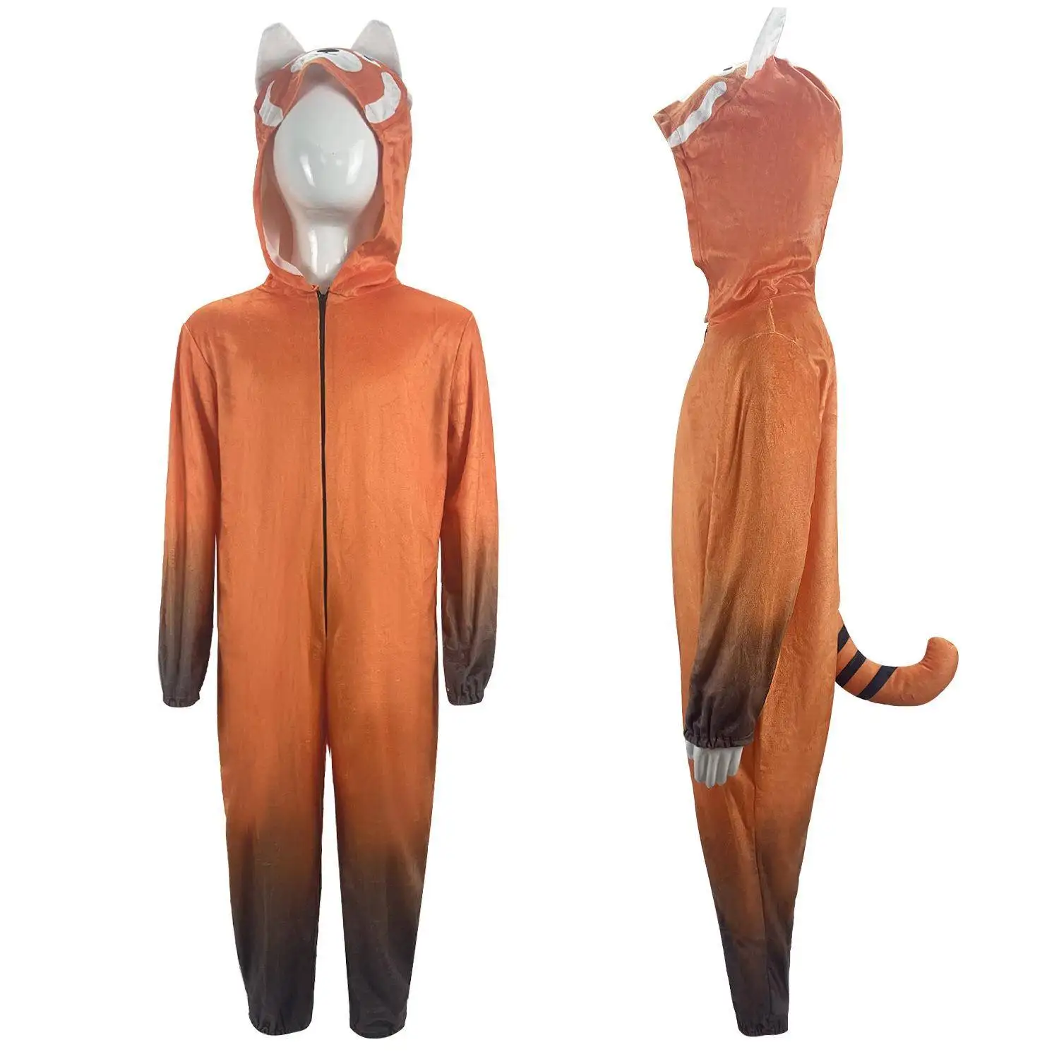 Halloween Par Turning Red Jeugd Transformatie Cosplay Pak Fce Cartoon Pyjama Onesie Cartoon Print Jumpsuit Spwear