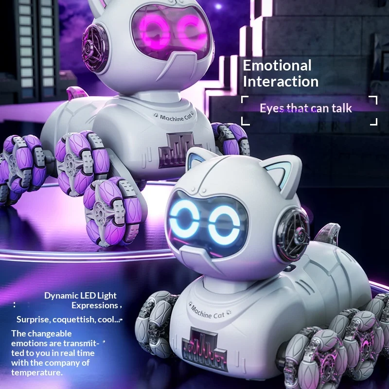 

Remote Control Machine Cat 8 Wheel Gesture Sensing Stunt Drift Transformable Kids Toy With Cool LED Lights For Children