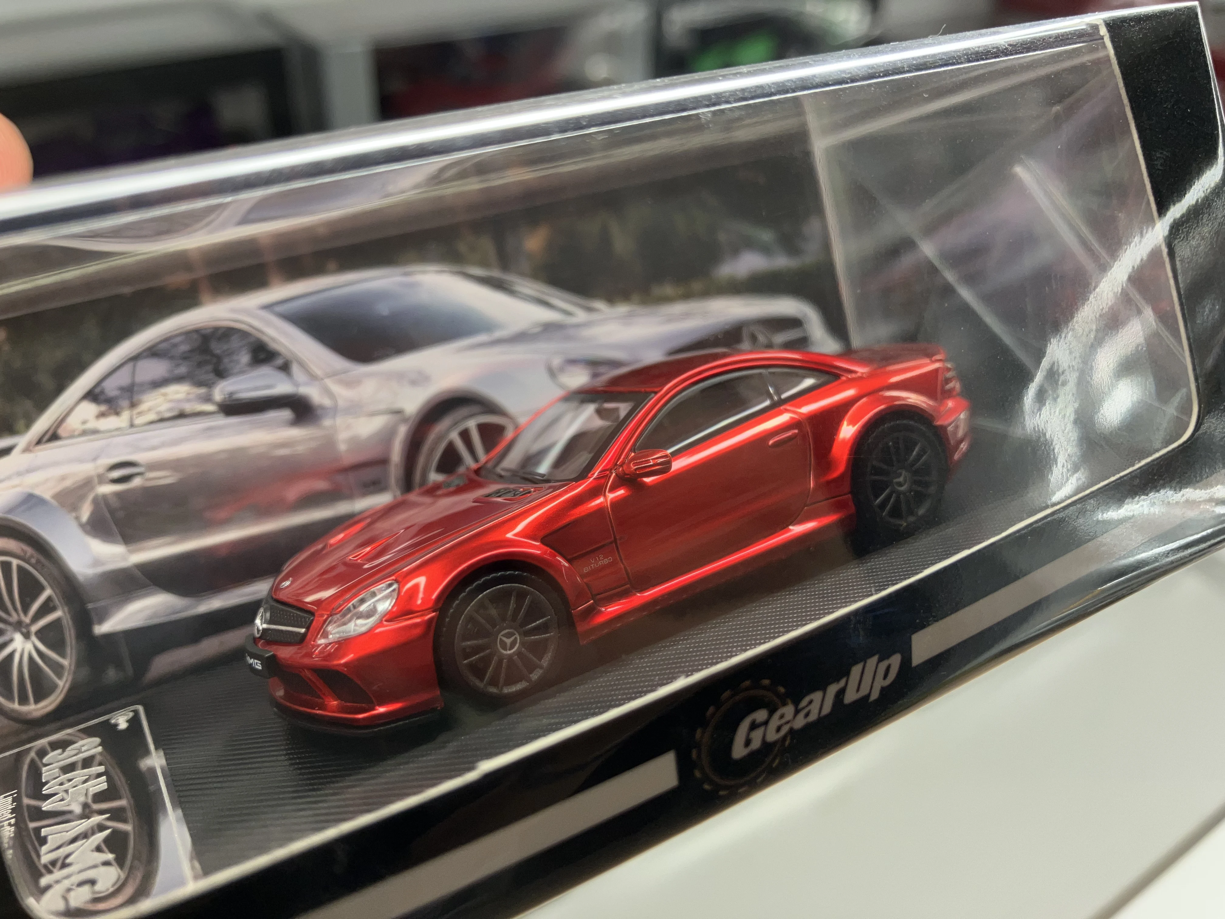 

GEARUP 1:64 MB SL65 BLACK SERIES Красная литая модель автомобиля из сплава, лимитированная серия