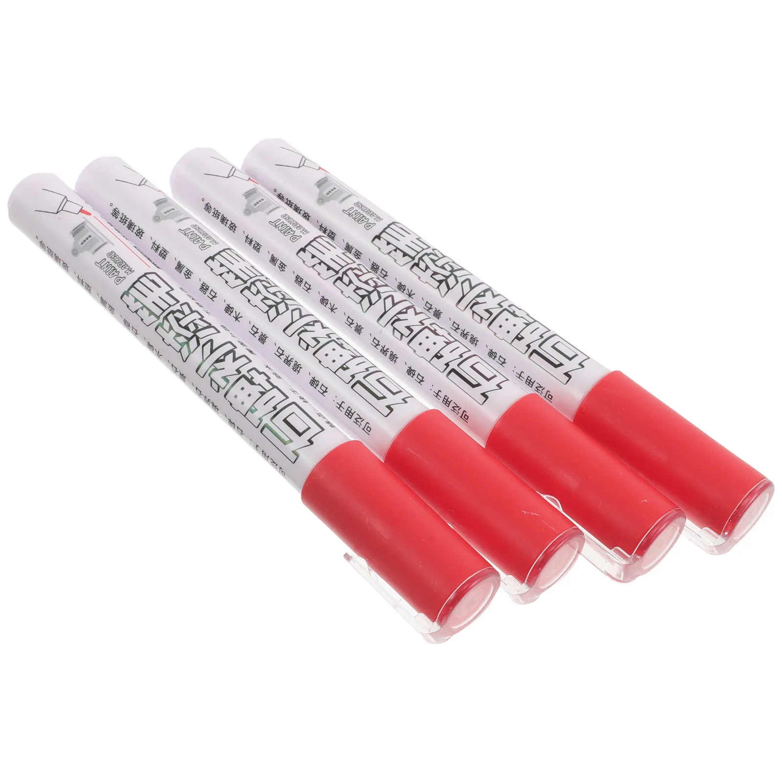

4Pcs Oil Based Monument Marker Pen Tombstone Restoration Pen Permanent Waterproof Paint Marker Red Ink Outdoor Engraving Tool
