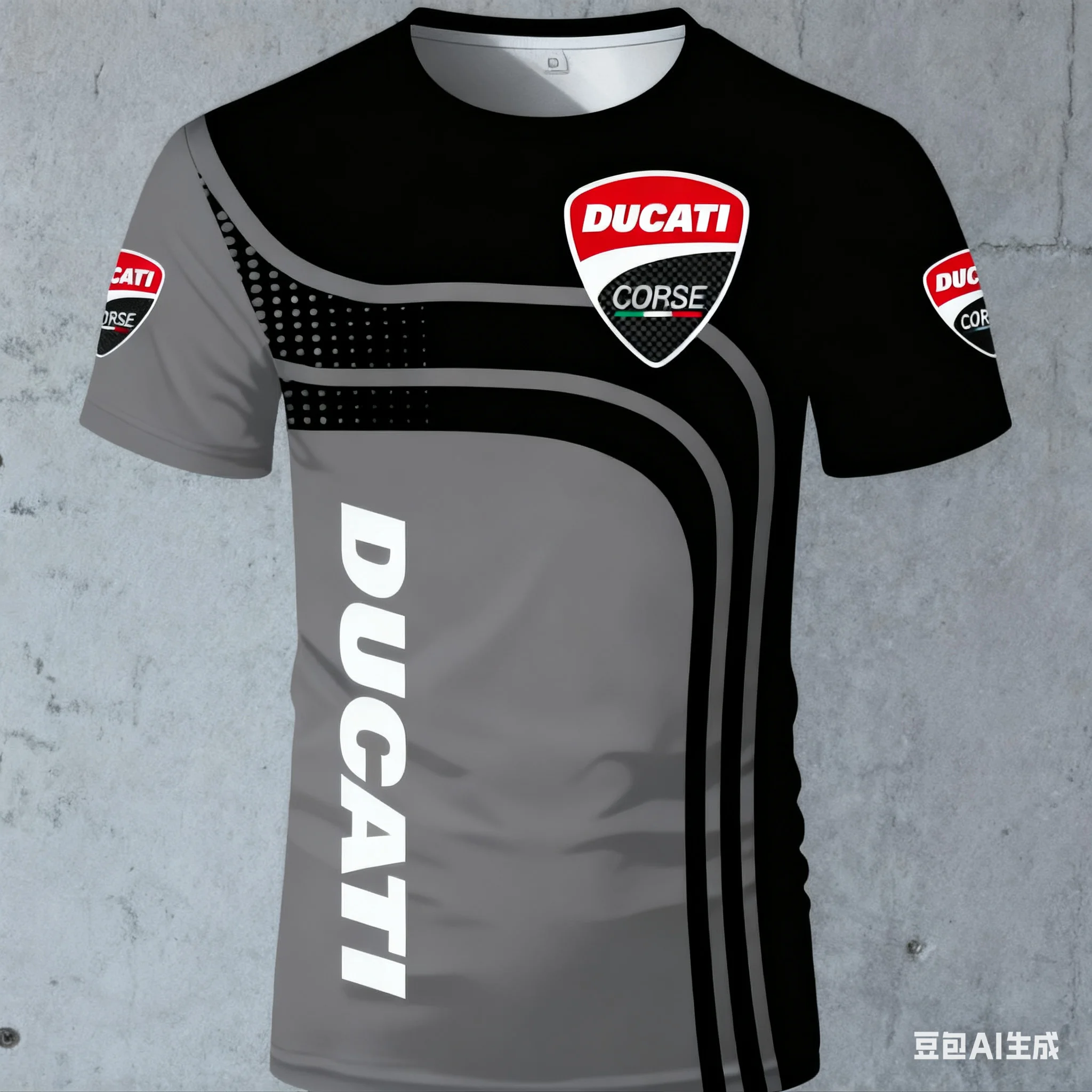 ثلاثية الأبعاد تي شيرت مطبوع الرجال عادية قصيرة الأكمام الشارع الشهير موضة شعبية في الهواء الطلق بدلة سباق دراجة نارية ل Ducati Panigal #5