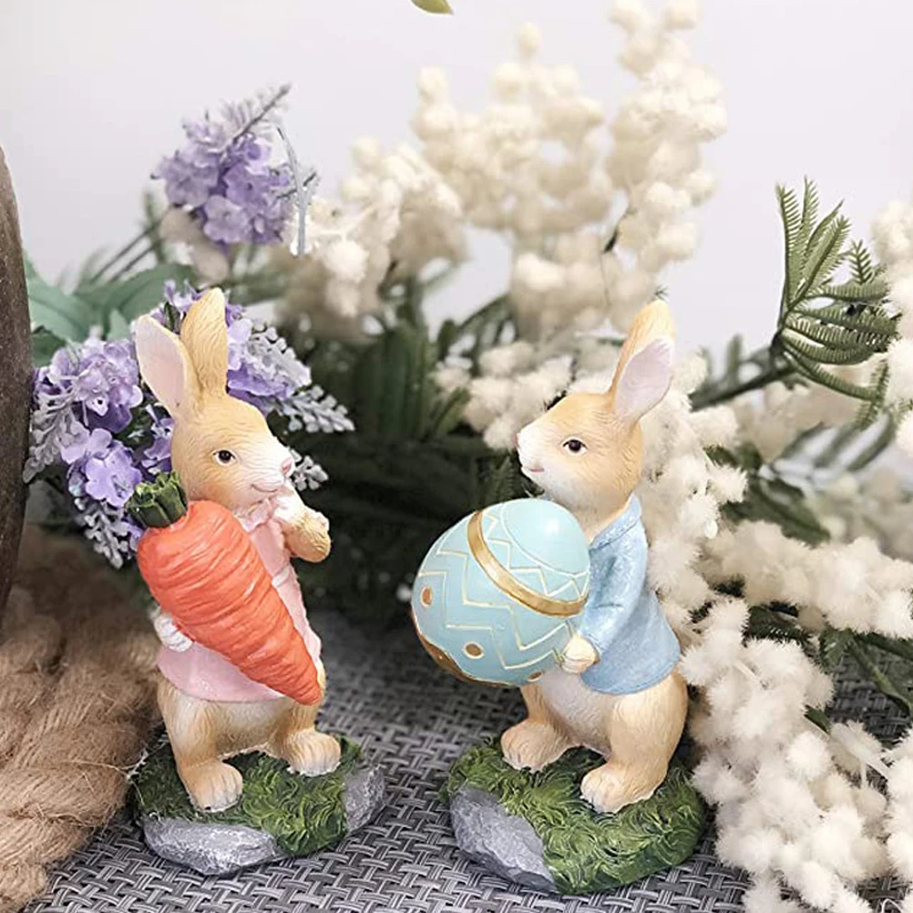 

Accessories Carrot Rabbit Ornament Decorations Resin Hare Ornaments for The Home