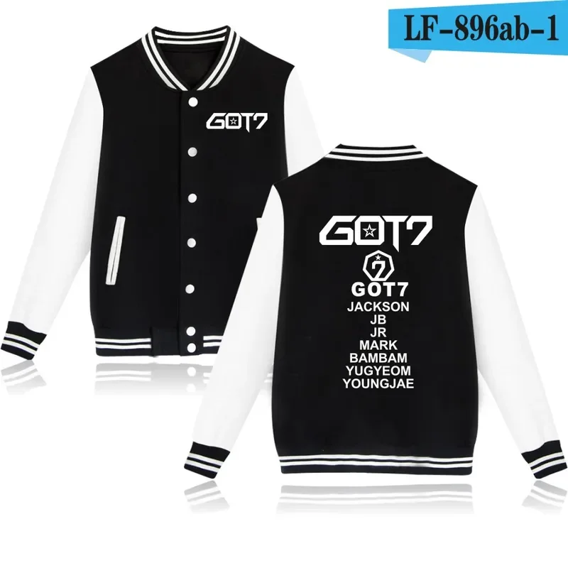 Luckyfridayf GOT7 fashion hip hop style baseball jacket men women sweatshirts coats casual long sleeve hoodies jackets tops