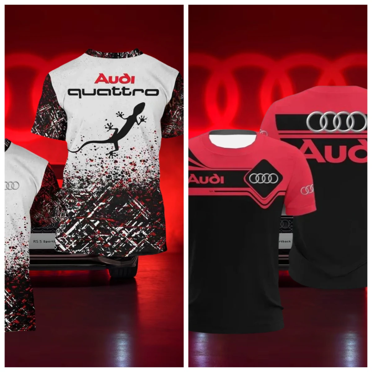 

Лето 2022, последняя спортивная футболка Audi для взрослых и детей с 3D принтом, дышащая, удобная, для бега, для покупок, мужская с короткими рукавами