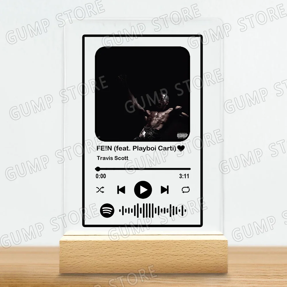 Rapper Music Acrylic Plaque Song Playlist FEIN MY EYES Goosebumps HIGHEST IN THE ROOM Gifts Home Decor Office Desk Decoration