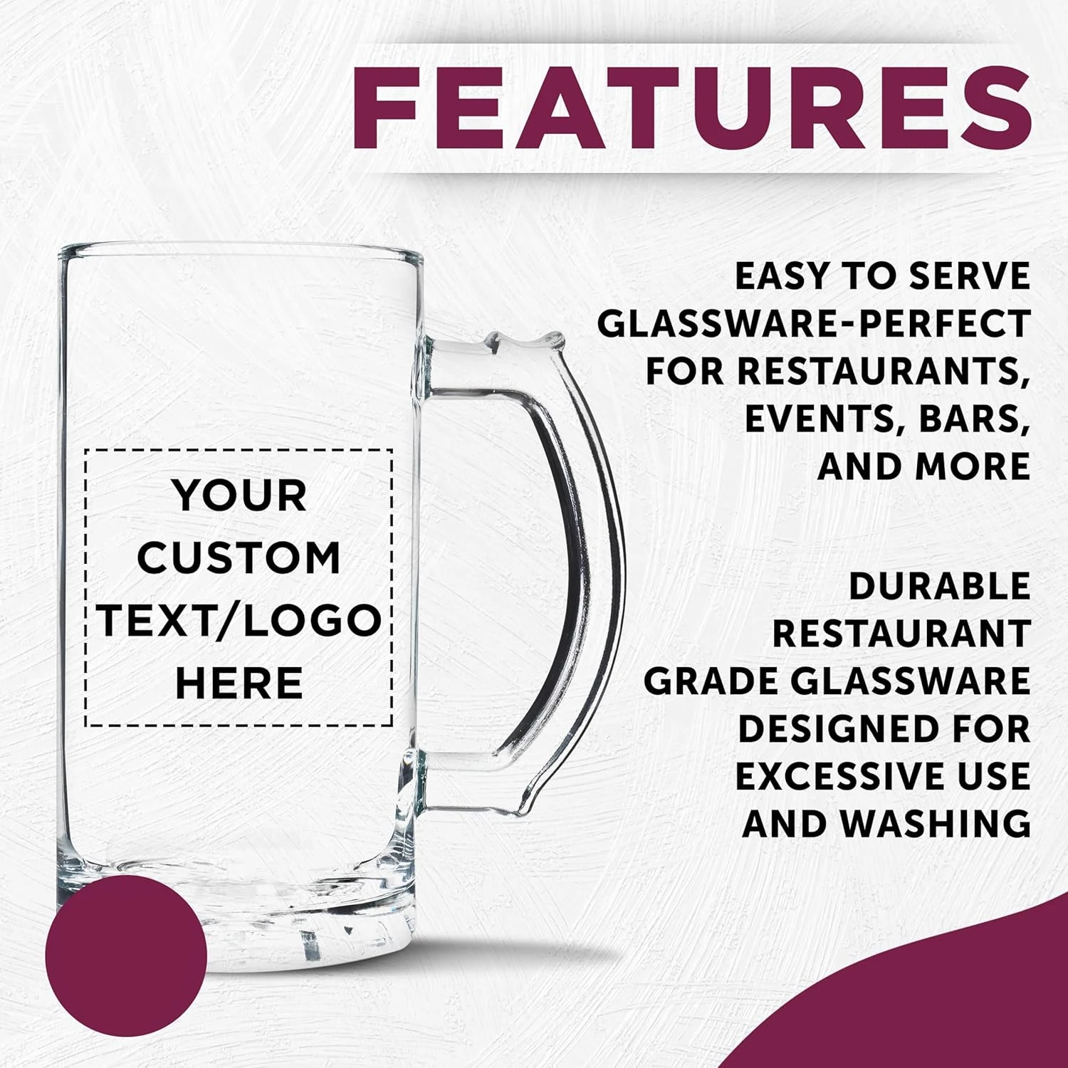 Custom Glass Beer Mug 16oz Personalized Engraved Beer Stein Bulk Pack Groomsmen Gift Wedding Birthday Present for Men