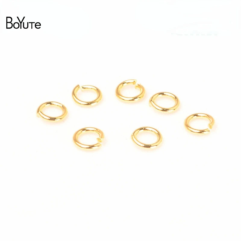 BoYuTe (100 Pieces/Lot) 3-4-5-6mm Brass Jump Ring Materials 18K Gold Plated Handmade Beaded DIY Jewelry Accessories