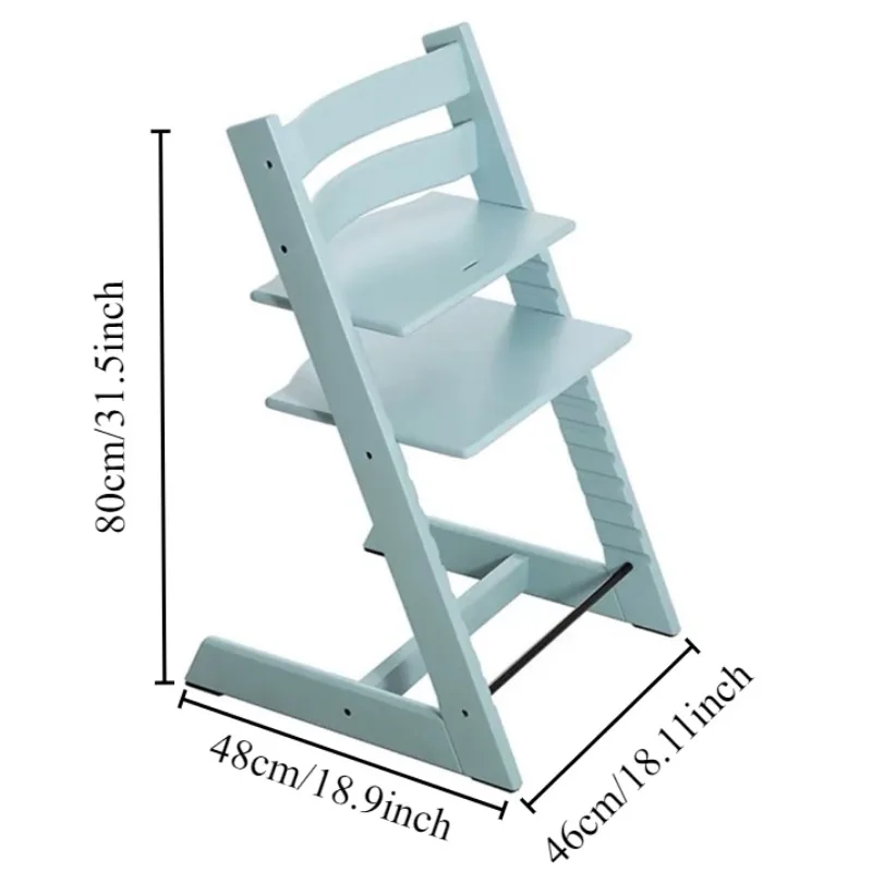 Liftable Baby Feeding Chair Solid Wood Dining Chairs with Backrest Children Chairs Modern Restaurant Chair Furniture Living Room