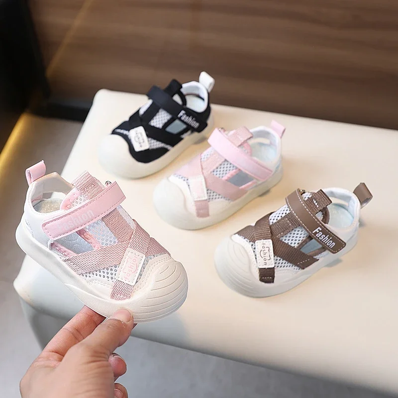 

Летние сандалии для маленьких девочек и мальчиков, детская пляжная обувь, детские дышащие сетчатые кроссовки для малышей, нескользящие детские сандалии на мягкой подошве