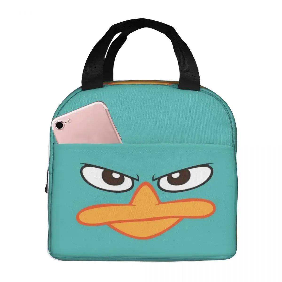 Perry The Platypus Mask Insulated Lunch Bags Waterproof Picnic Bags Thermal Cooler Lunch Box Lunch Tote for Woman Work Kids