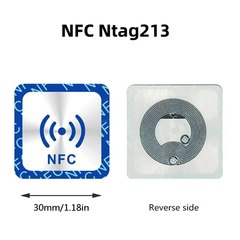 6PCS NFC Stickers Ntag213 Tags Anti Metal Sticker NTAG 213 Label Stickers for Phones Square Sticker 0.98 Inch/1.2 Inches