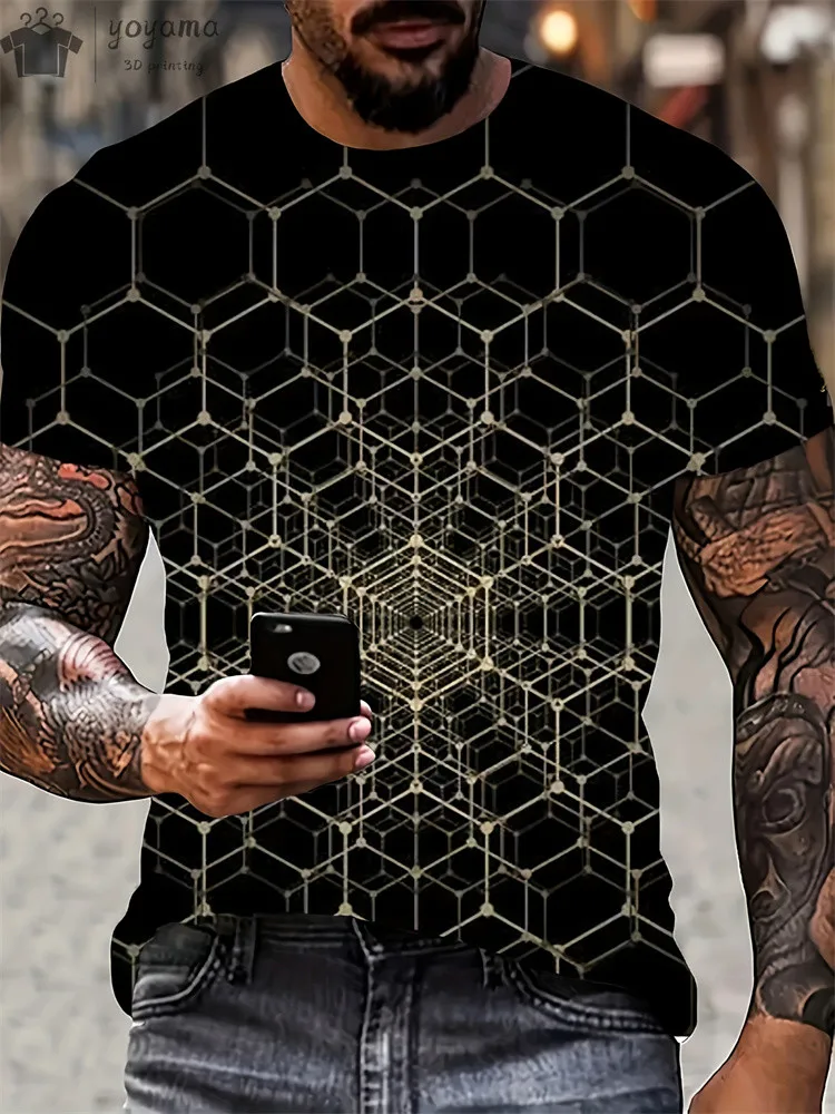 2024 nuova maglietta da uomo Street Casual Top da uomo modello di fantascienza stampato in 3D a maniche corte abbigliamento da uomo oversize