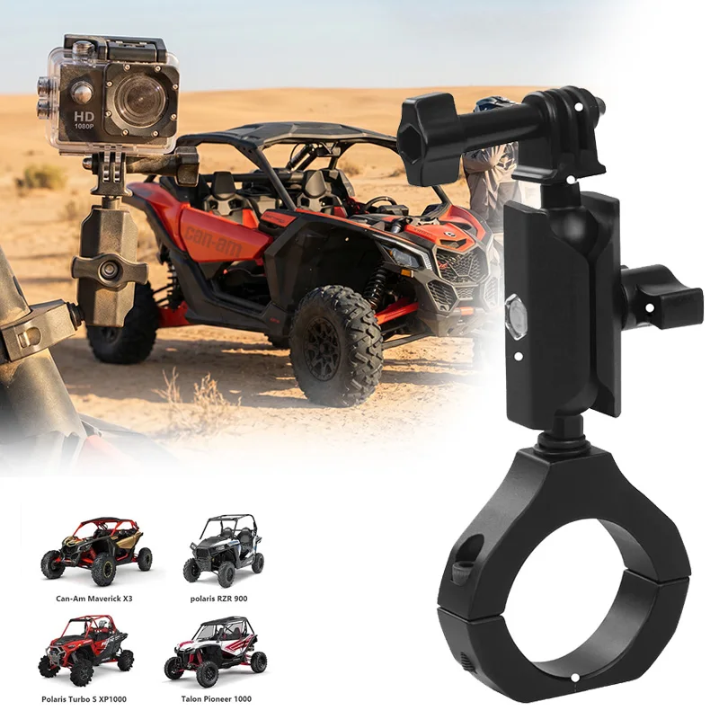 UTV Roll Bar Camera Mount 360° Adjustable Action Camera Holder Fits 1.75-2