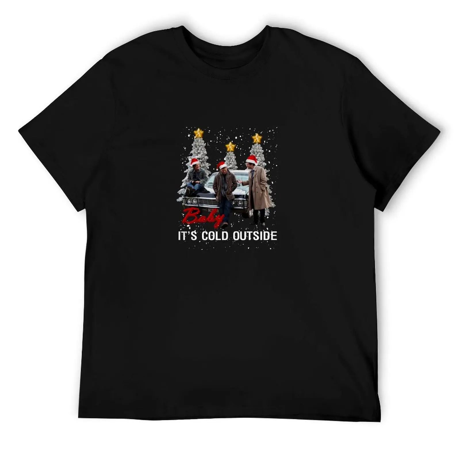 

Supernatural baby it's cold outside Christmas shirt T-Shirt man t shirt cotton man t shirts cotton T-Shirt