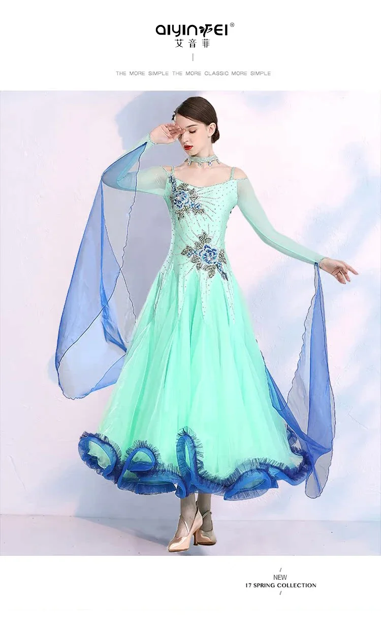 2024 Vrouw Moderne Dans Jurk Ballroom Danswedstrijd Wals Prestaties Kleding Ballroom Dans Jurk