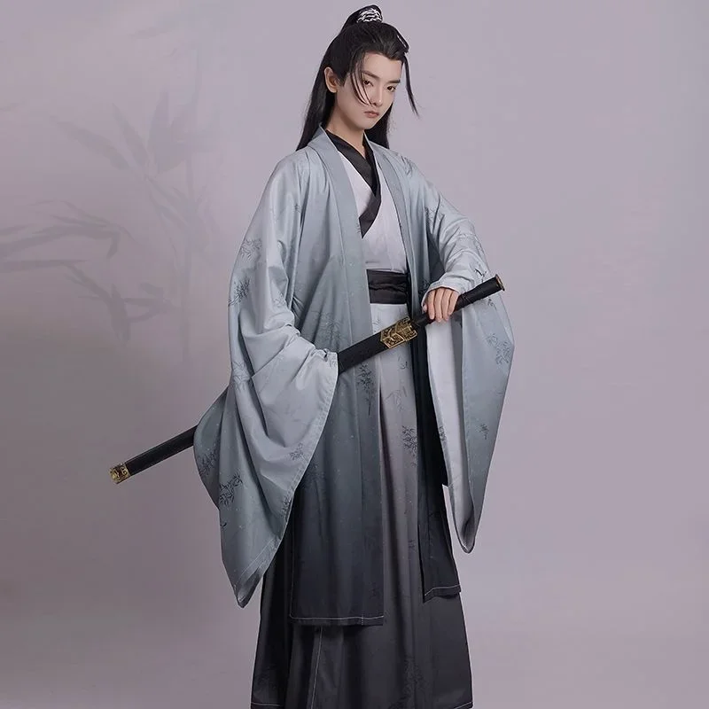 

Chinese Hanfu Cross-collar Waist Length Wei Jin Style Suit Large Sleeve Shirt Printed Student Original Clothing Hanfu 2025