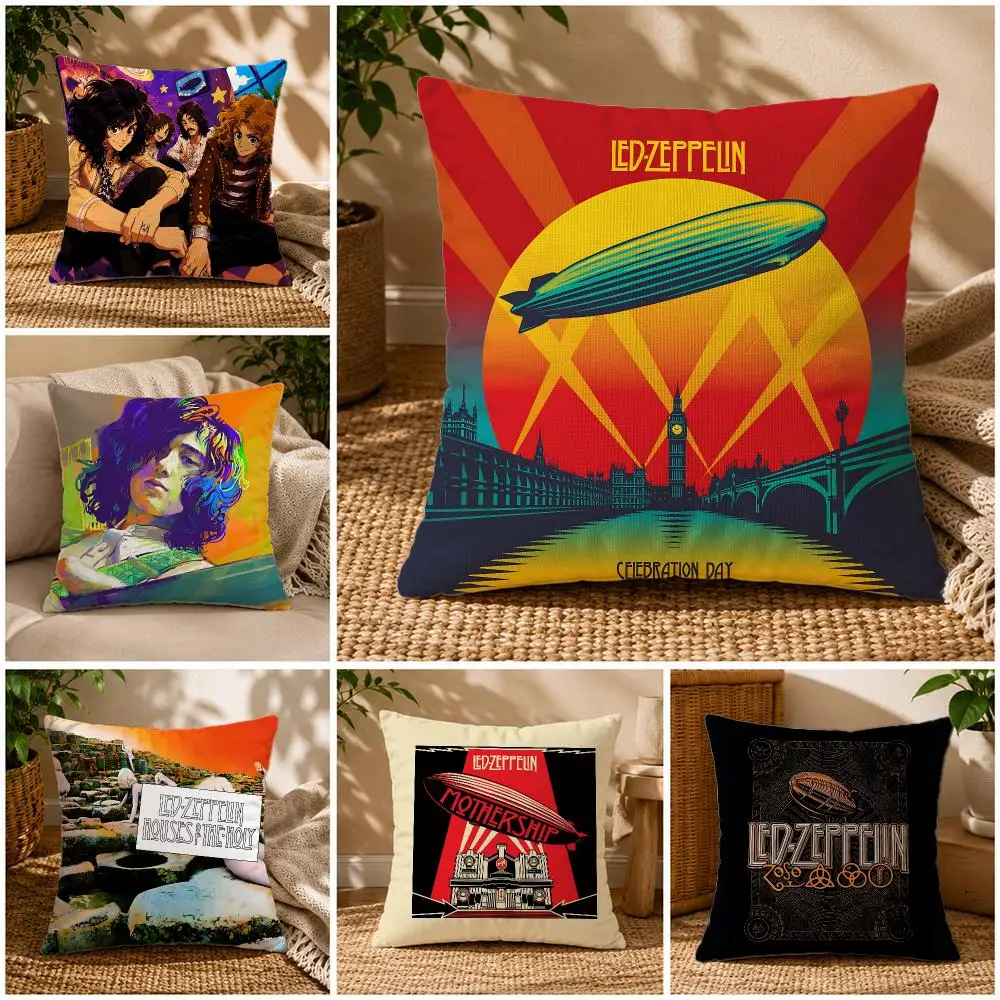 Band Led ZeppelinS Cushion Cover Soft Short Plush Zippered Cushion Covers 40/45/50cm Square Decor for Sofa Home