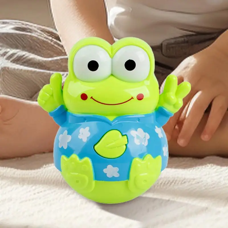 Brinquedo musical oscilação para crianças, brinquedo interativo divertido para meninas, brinquedo de equilíbrio de sapo fofo, brinquedo de viagem para meninos, uso doméstico