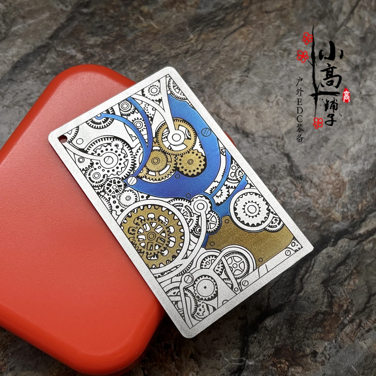 Steampunk Gears Titanium Knife Card EDC Multitool Wallet Card Utility Blade Box Opener #3