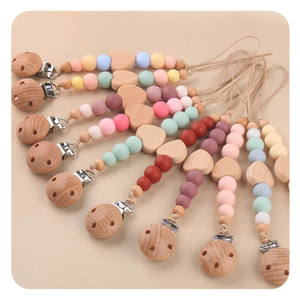 

New Baby Products Beech Pacifier Clip Creative Baby Cartoon Love Beech Biting and Grinding Pacifier Chain Anti Drop Chain Toys