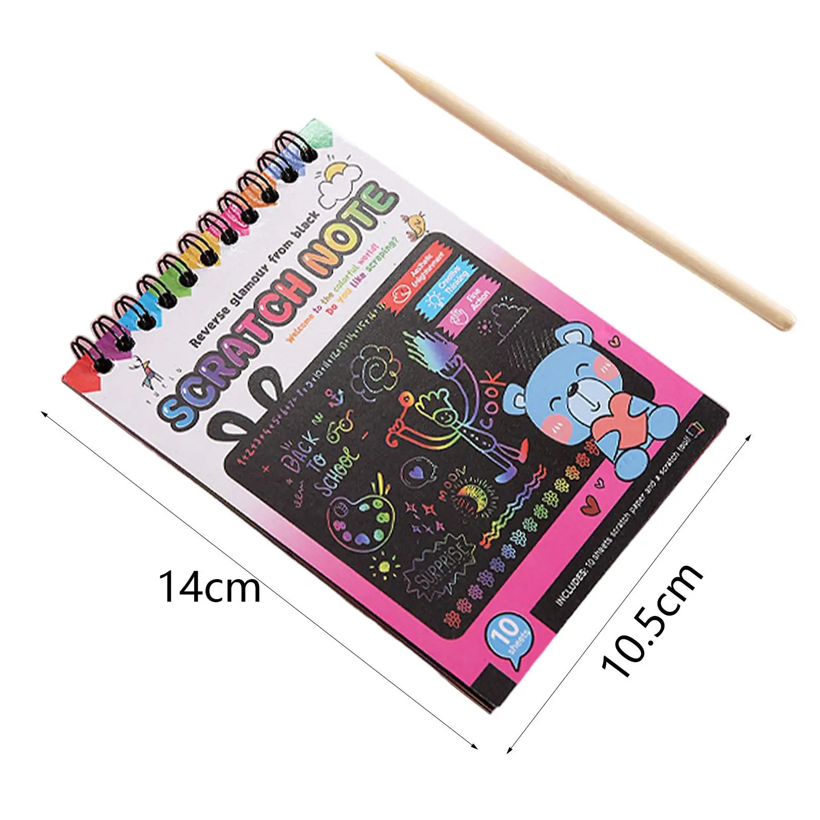 Educational Scratch Art Kit for Kids Scratch Paper Note Cards Drawing Craft Supplies Creative Gift for Children