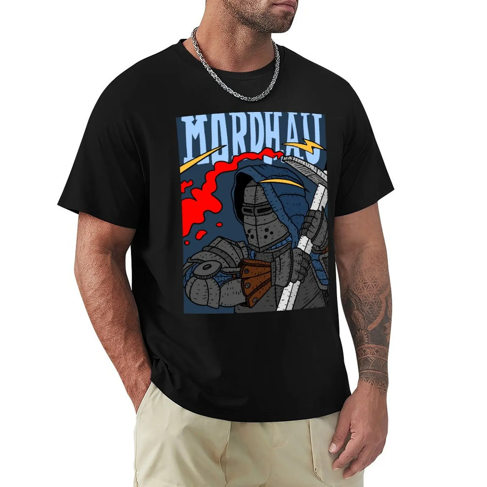 mordhau, the knight's sword chop. video game art. T-Shirt Stylish Graphic Short Sleeve Top