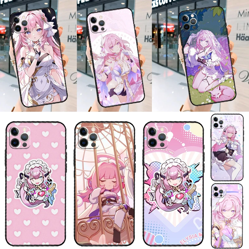 Elysia Honkai impact Phone Case For iPhone 11 12 13 14 15 16 Pro Max X XR XS Plus Silicone Bumper Back Cover