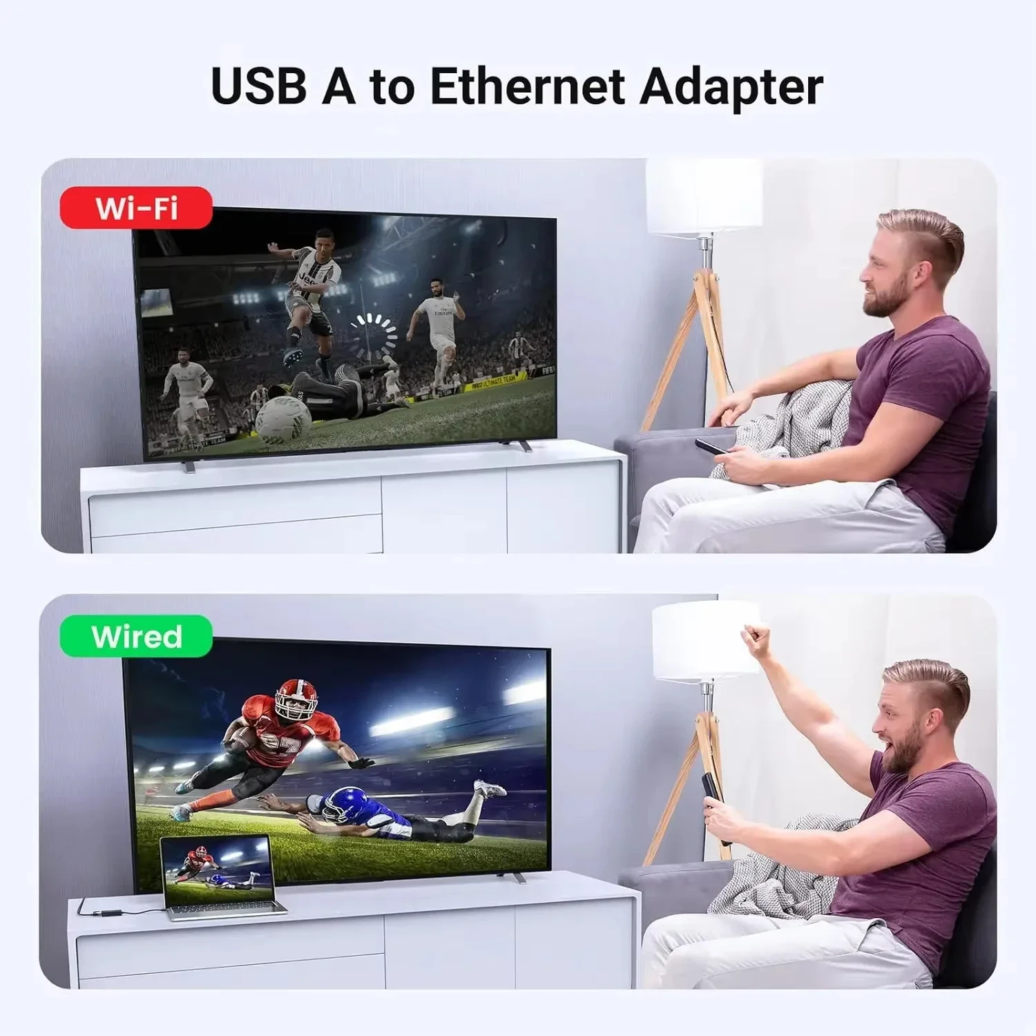 Adattatore Ethernet cablato USB 2 in 1 Scheda di rete 1000Mbps Adattatore USB tipo C a RJ45 Convertitore scheda di rete USB 3.0 per PC portatile