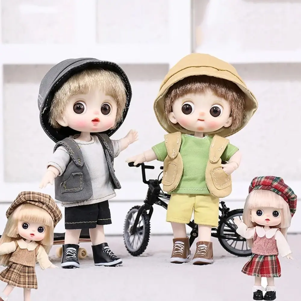 

Movable Joints Ob11 Doll with Clothes Adjustable 14CM Obitsu 11 Clothes Dolls Kawaii Mini Ob11 Bjd Doll Baby