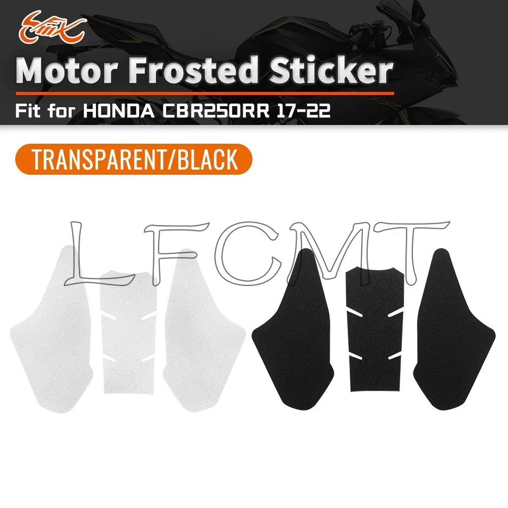 

Motorcycle Frosted Black/Clear Fuel Tank Side Decals Anti Slip Tank Pad Stickers Fit for Honda CBR250RR CBR 250RR 2017-2021