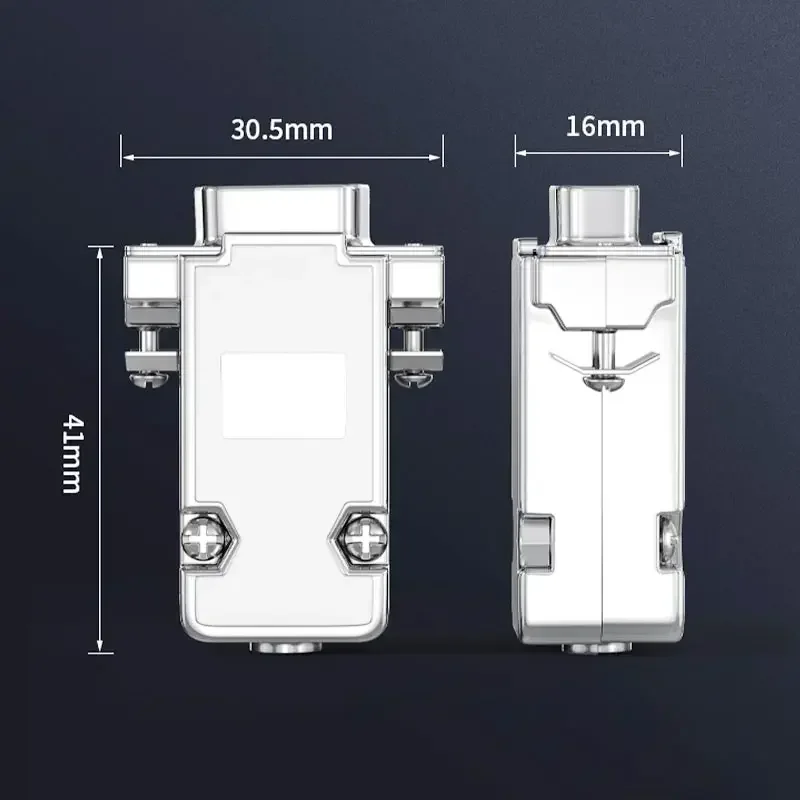 DB9 Male Female Connector RS232 D-SUB 9Pin Serial Port Plug with Plastic Plated Silder Shell Gold Plated 3U Solid Pin Terminal