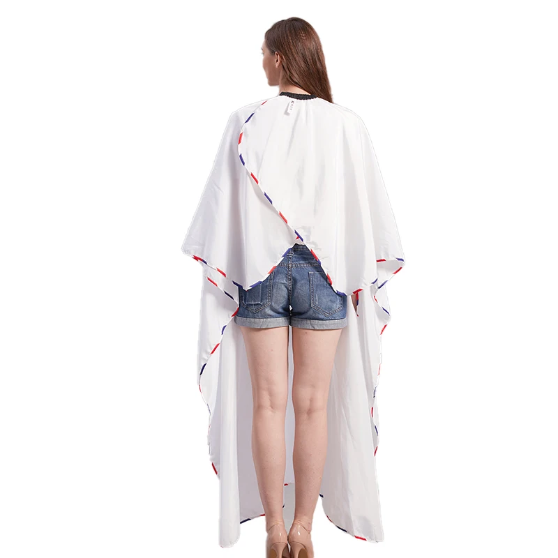 Customized Logo Colorful Edge Hidden Sleeve Hairdressing Cape Waterproof Apron Beauty Salon Barber Robe Gown Can Play Phone 1679