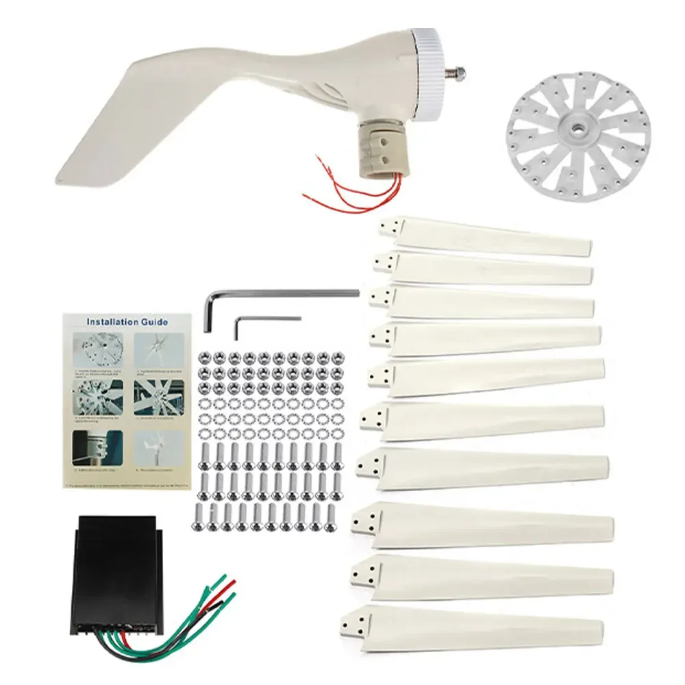 Imagem -06 - Onevan Pequena Turbina Eólica com Controlador Mppt para Casa Uso de Fábrica Baixo Ruído Alta Eficiência 10 Lâminas 10000w 12 v 24v