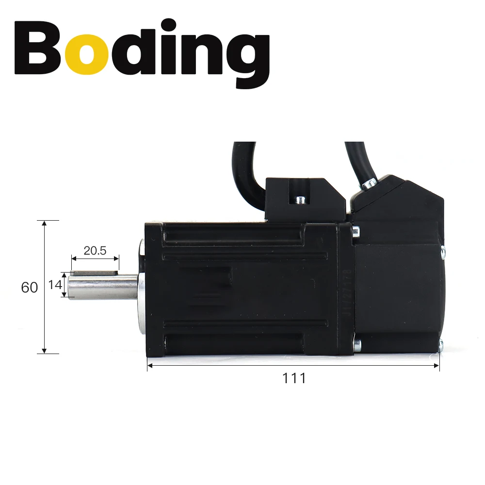 BODING 200W AC Servo Motor Kits 60ST-M00630 0.637N.m 220V 3000RPM Permanent Magnet Match Driver AASD-15A for CNC Engraving