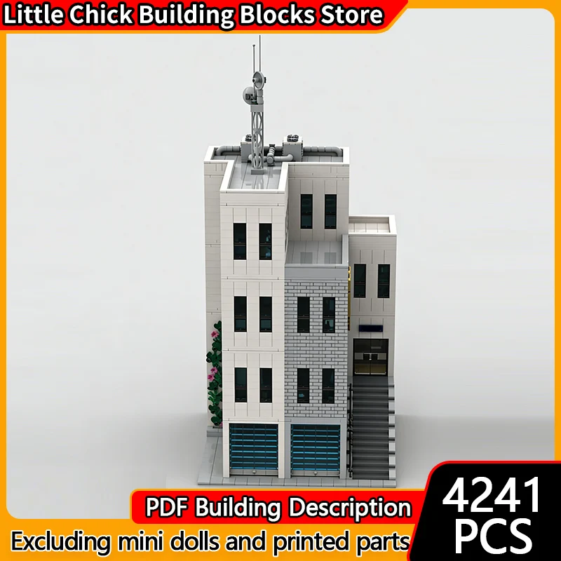 

City Street View Model MOC Building Bricks Modern Police Station Modular Technology Children Holiday Gifts Assemble Toys Suit