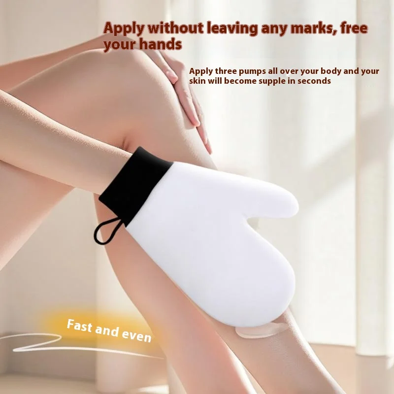 Körperlotion-Handschuh, selbstbräunender Handschuh, doppelseitig, verhindert klebrige Hände, Applikator, schnell trocknend, beflockter Handschuh, Make-up-Applikator