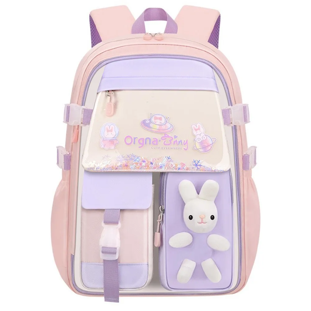 

Casual Side-Open Rabbit Children Backpack Oxford Multiple Pockets Shoulders Bag Commute Korean Style Student School Bag Travel