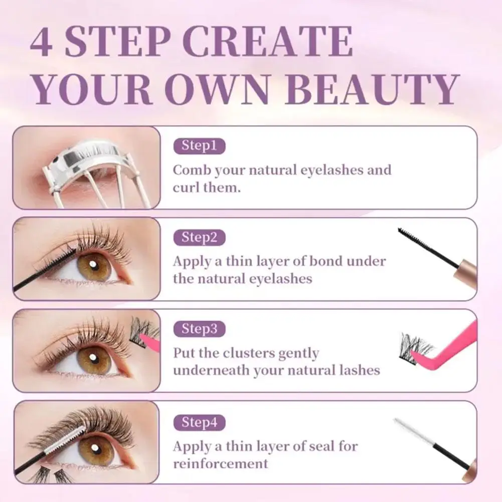 Kit de pinça removedor de cola para cílios, ligação e vedação, alta qualidade, suave, longa duração, ferramenta de maquiagem para cílios, uso diário ﻿